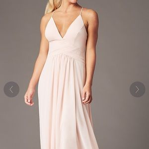 Blush/light pink prom maxi dress